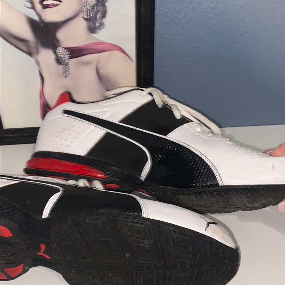 Puma White and Red Sneakers with Breathable Upper - Picture 5 of 8